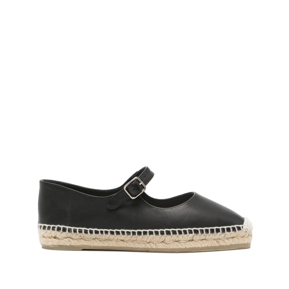 Castañer Women's Black Flat Shoes With Buckle Fastening