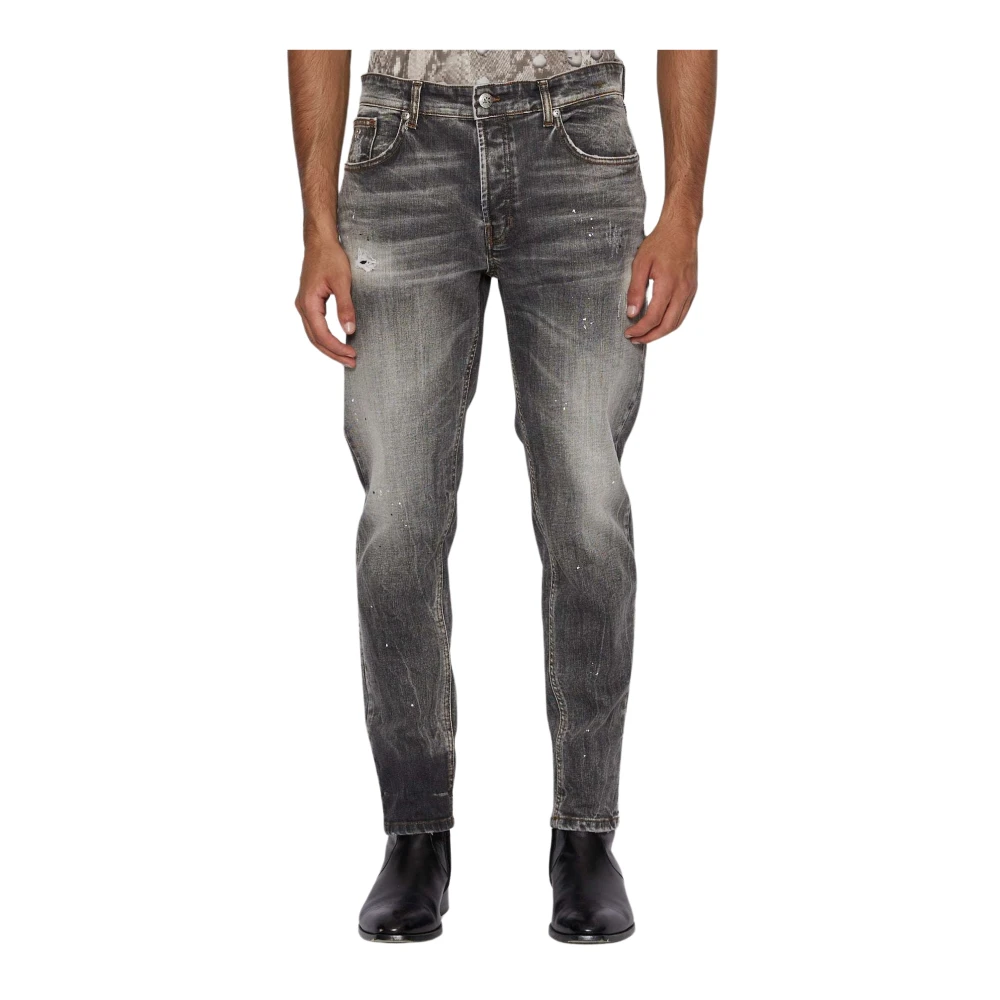 John Richmond Slim Fit Jeans met Riemlussen Black Heren