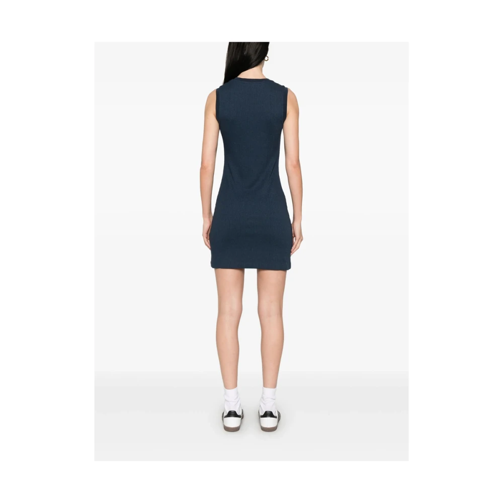 Maison Kitsuné Pruisisch Blauwe V-hals Mouwloze Jurk Blue Dames