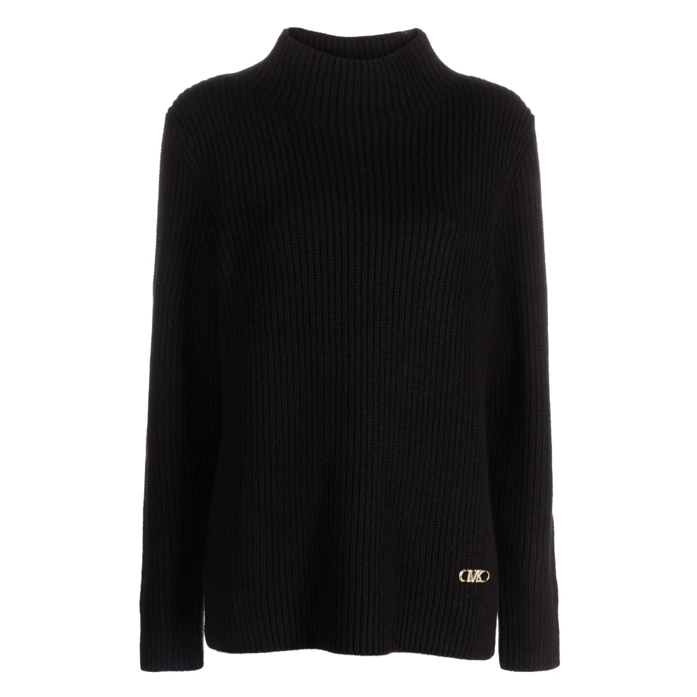 Michael Kors Zwarte Funnel Longsleeve Sweatshirt Black Dames