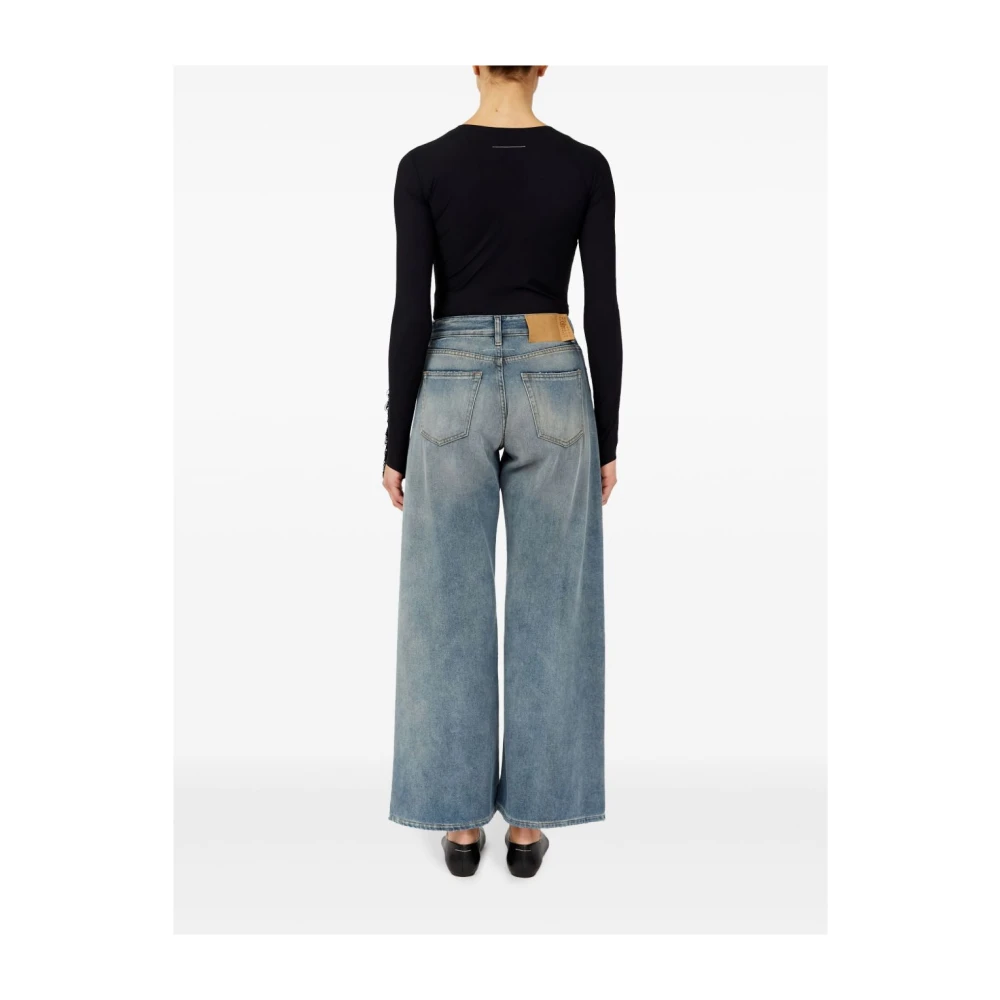 MM6 Maison Margiela Blauwe Distressed Denim Jeans Blue Dames