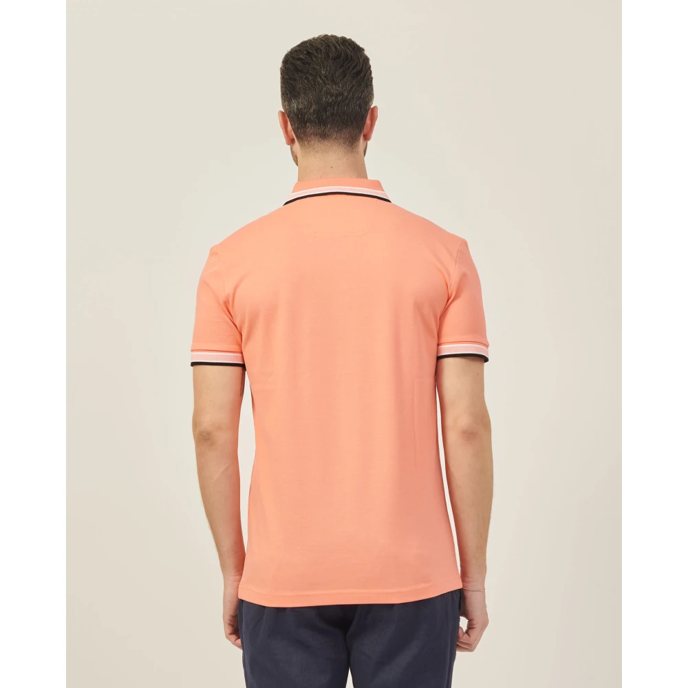 Boss Contrast Trim Polo Oranje Orange Heren
