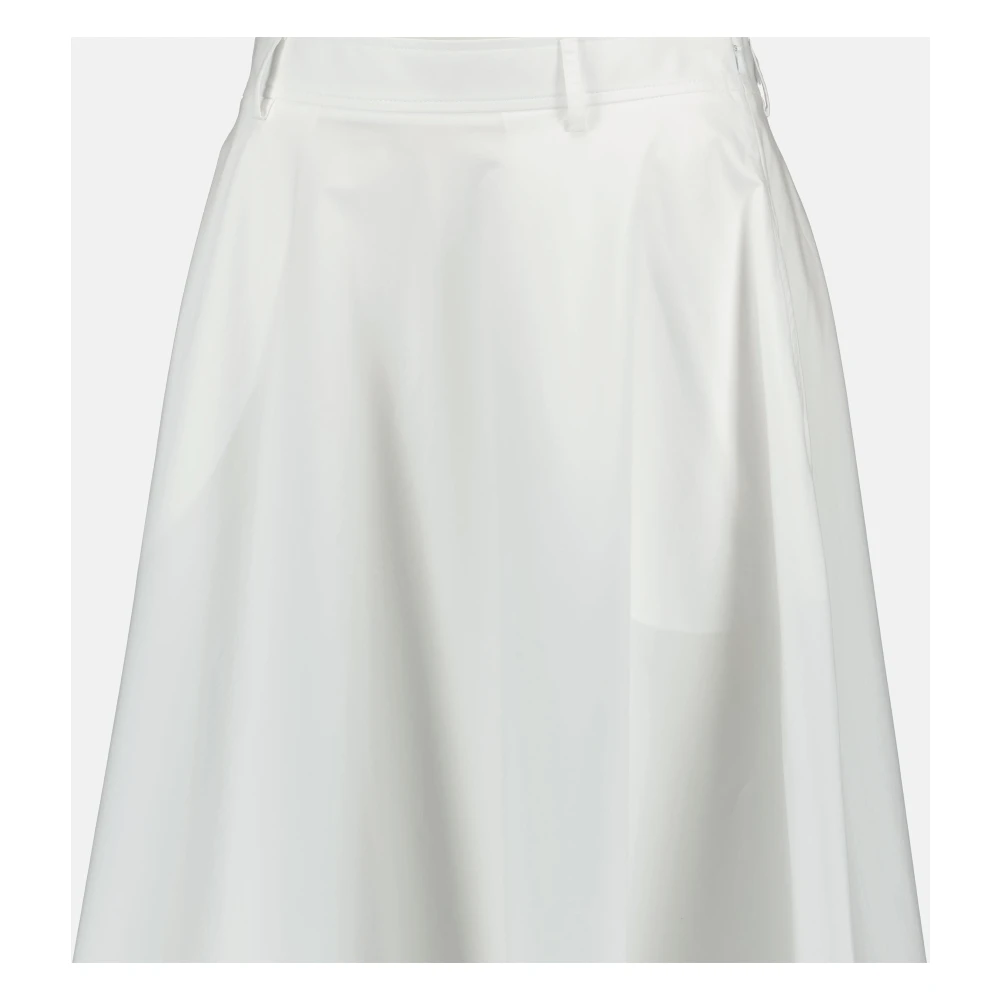 Moschino Lange Popeline Rok met Borduurwerk White Dames