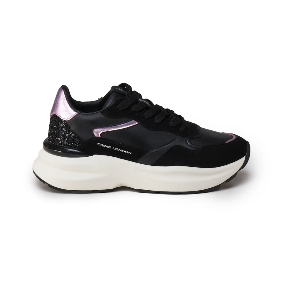 Schwarze Sneakers mit Wildleder und Glitzer - Crime London - Modalova