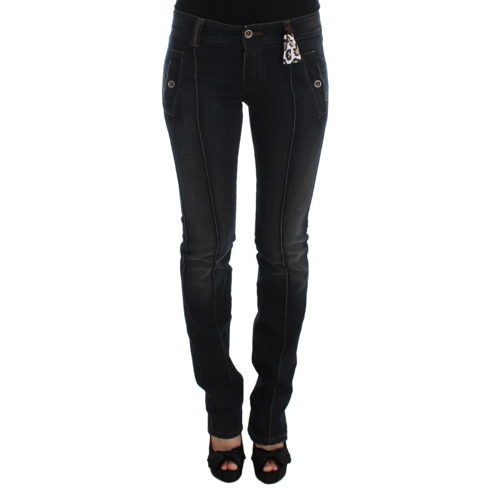Ermanno Scervino Women's Blue Skinny Fit Jeans, Xs, Wash Cotton Slim Fit Jeans