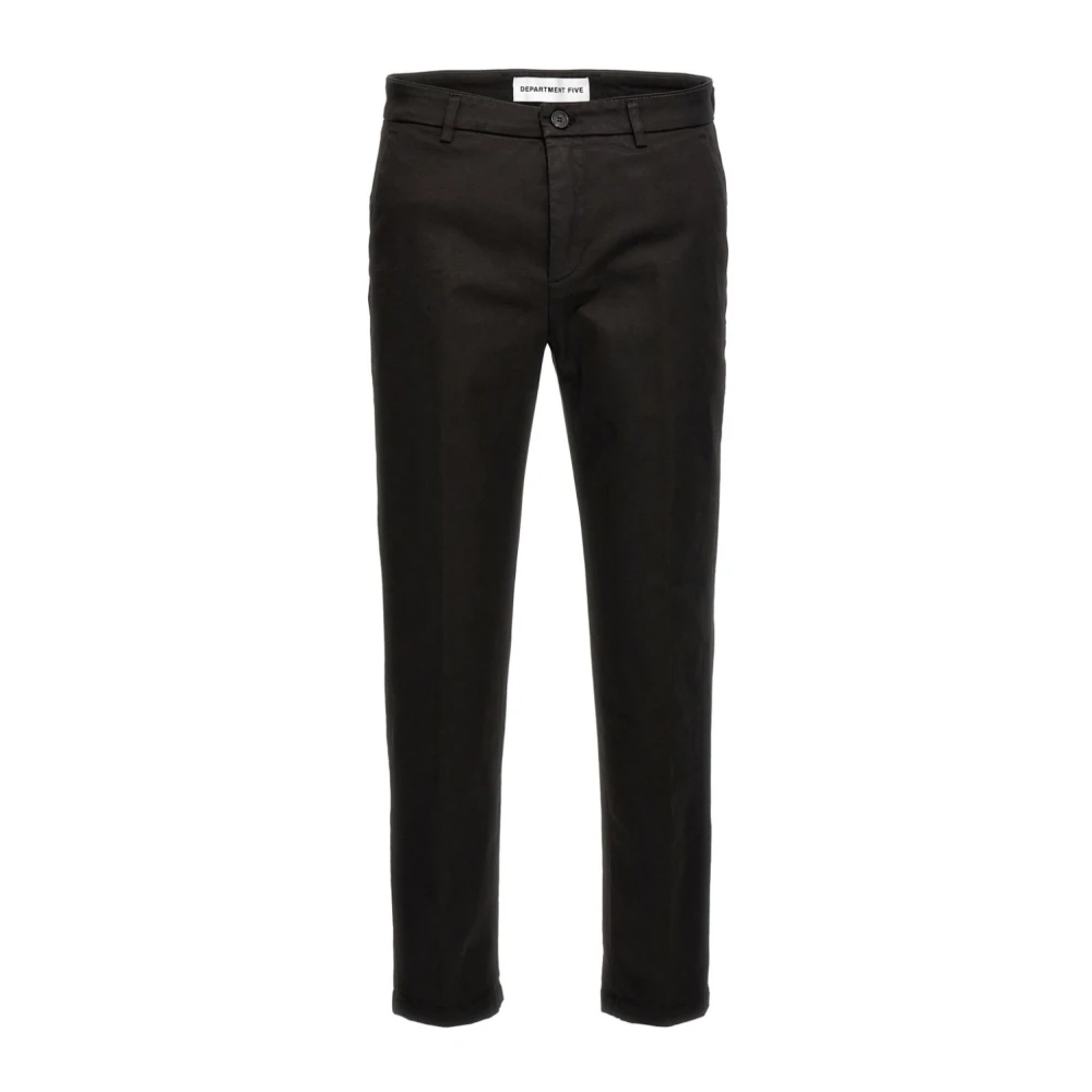 Department Five Stretch Chino Broek met Piping Black Heren