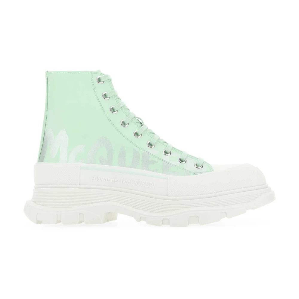 Alexander McQueen Groene Zee Leren Sneakers Heren Schoenen