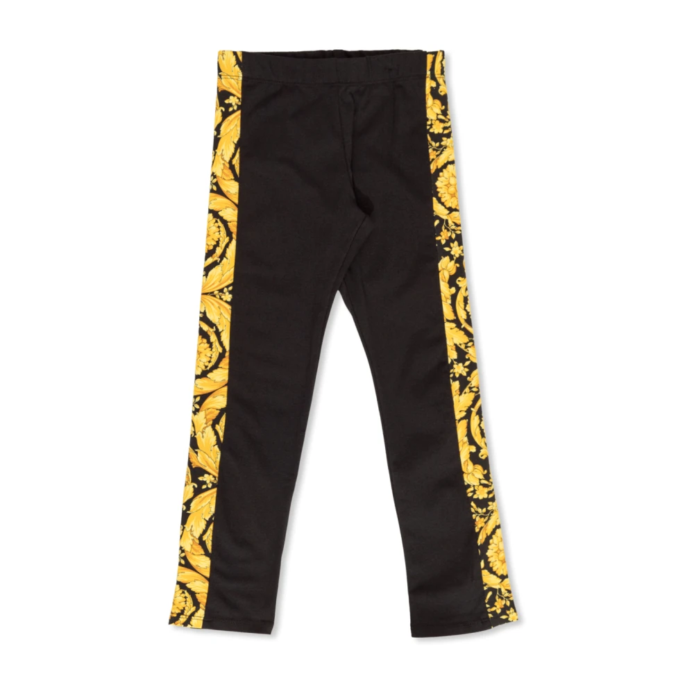 Versace Unisex Kids Black Cotton Leggings - Leggings - 10 Y - Kids