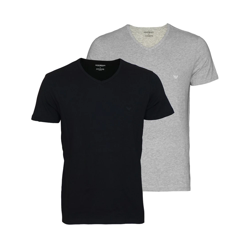 Emporio Armani 2-Pack V-Hals T-Shirts Basic Stijl Multicolor Heren