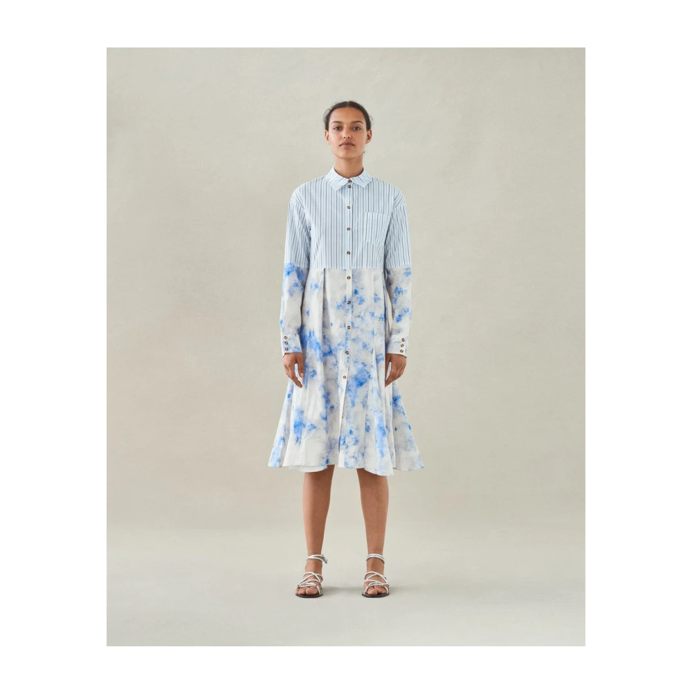 BAUM UND PFERDGARTEN Wolk Gestreepte Katoenen A-lijn Jurk Multicolor Dames