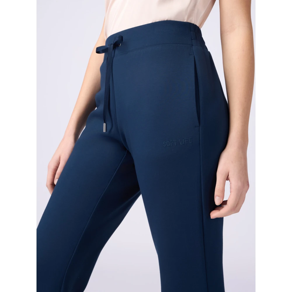 Oltre Zachte joggingbroek met trekkoord Blue Dames