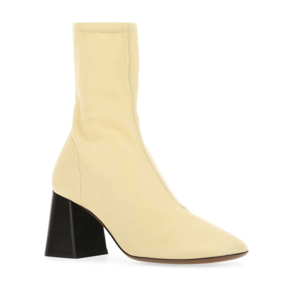 Neous Crème lederen lepus enkellaarzen Yellow Dames