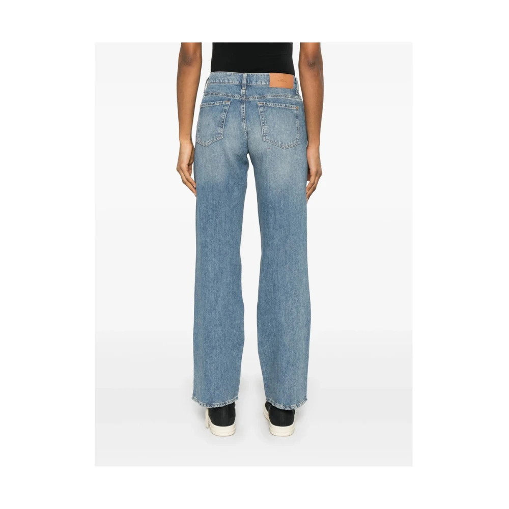 7 For All Mankind Indigo Blue Straight Leg Jeans Blue Dames