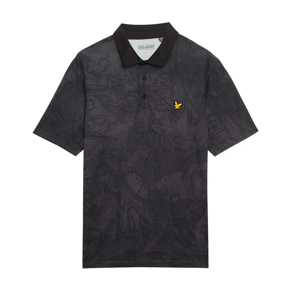 Lyle & Scott SS Polo Shirts Contour Gedrukt poloshirt Black Heren