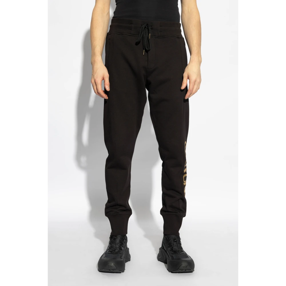 Versace Jeans Couture Sweatpants met bedrukt logo Black Heren