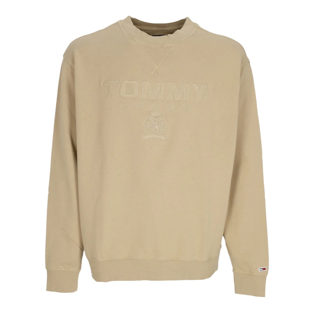 Tommy Hilfiger Men's Beige Logo Crewneck Climbing Sweatshirt - Sweatshirts - Xl - Sweatshirts & Hoodies