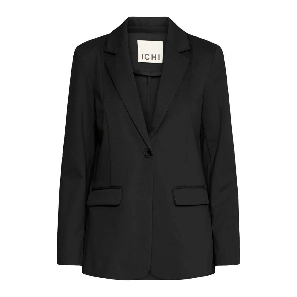Ichi Women's Black Blazers, L, Blazer Jacket Long Sleeve