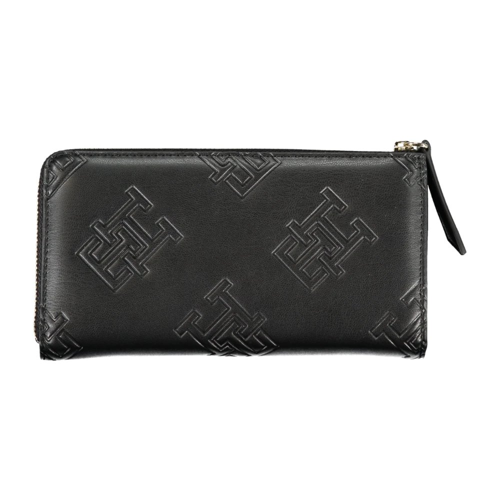 Tommy Hilfiger Damesportemonnee Zwart Contrast Rits Sluiting Black Dames