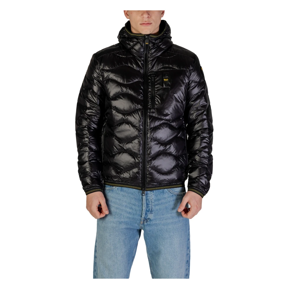 Blauer Zwarte rits capuchonjas Black Heren