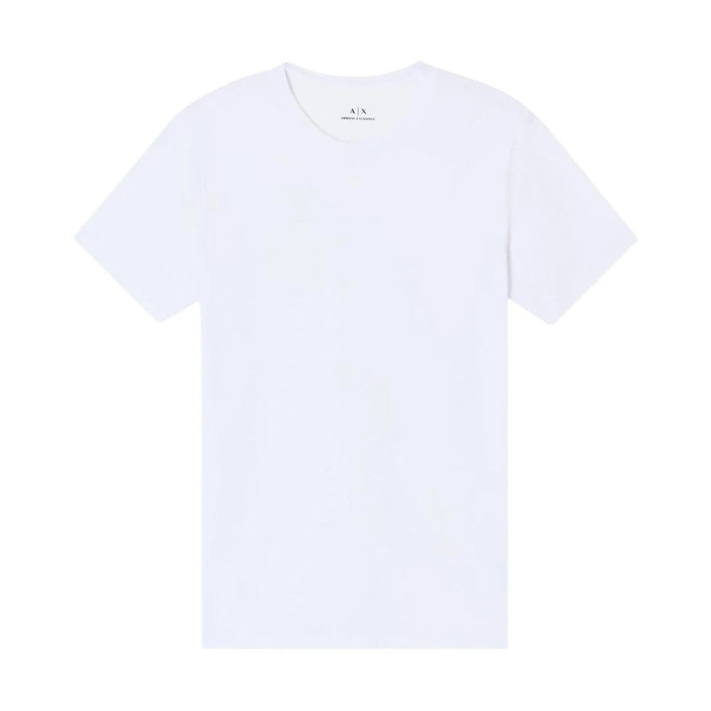 Armani Exchange Homme Blanc Tops, Taille: M T-Shirt En Coton À Manches Courtes Et Col Rond
