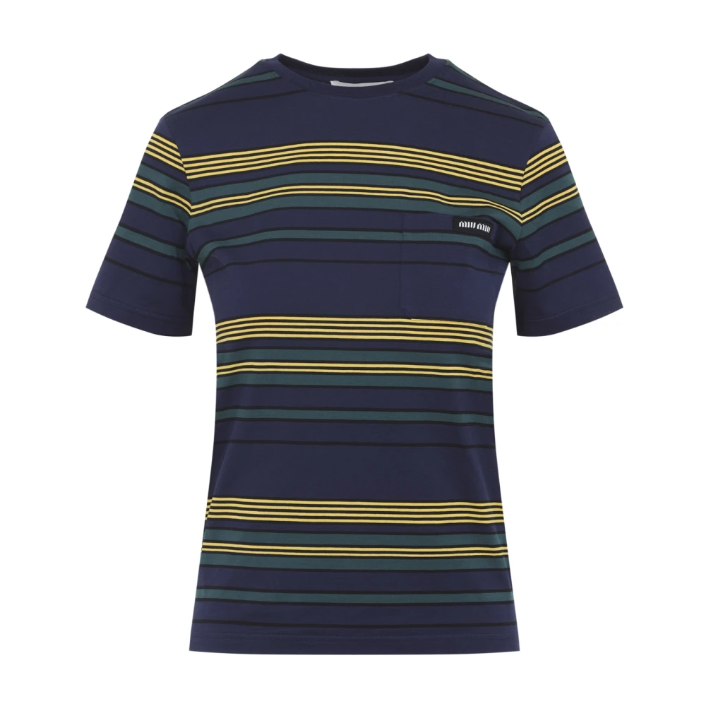 Miu Miu Women's Multicolor T-Shirts, Xs, Cotton T-Shirt