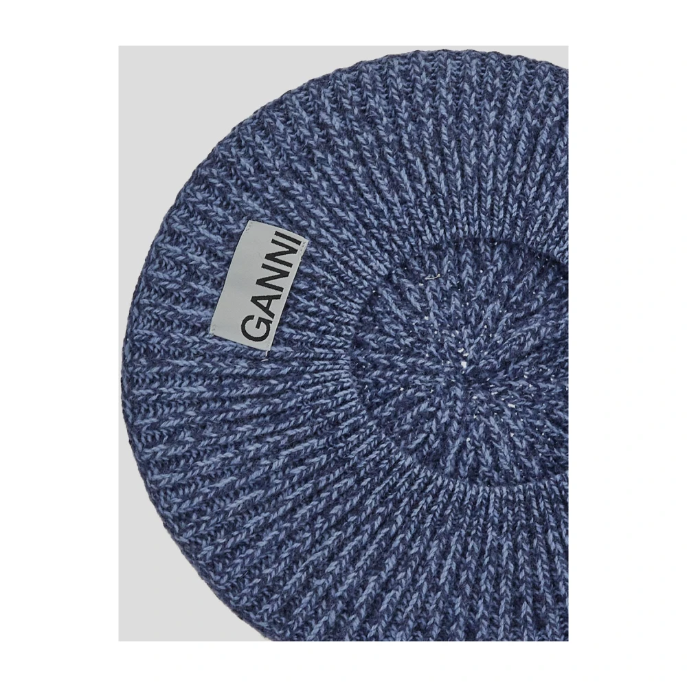 Ganni Blauwe Wol Dameshoed Stijlvol Blue Dames