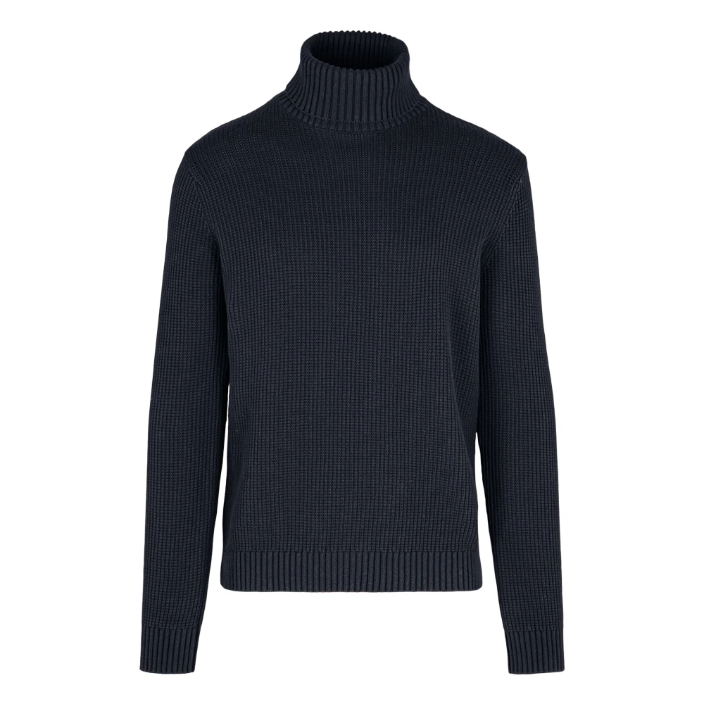 Bomboogie Men's Blue Turtleneck Jumper In Cotton Blend - Turtlenecks - L - Knitwear
