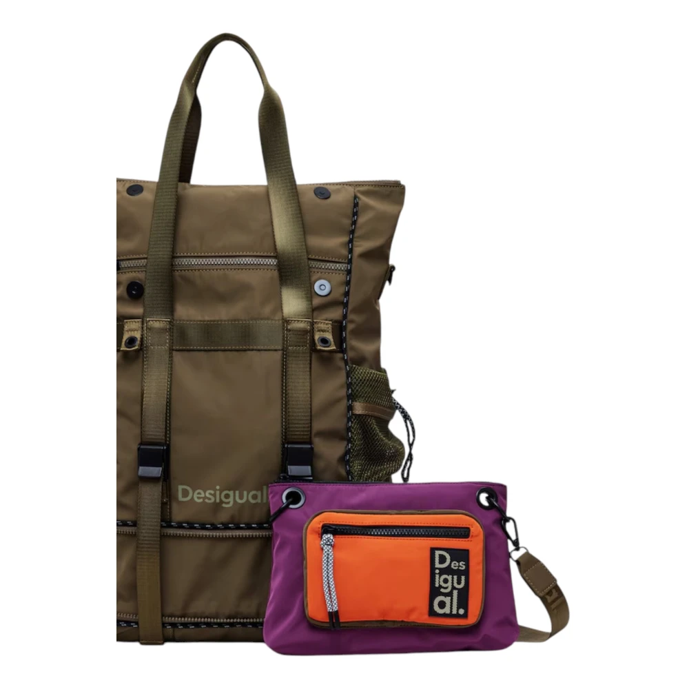 Desigual Stijlvolle Schoudertas met Rits Green Dames