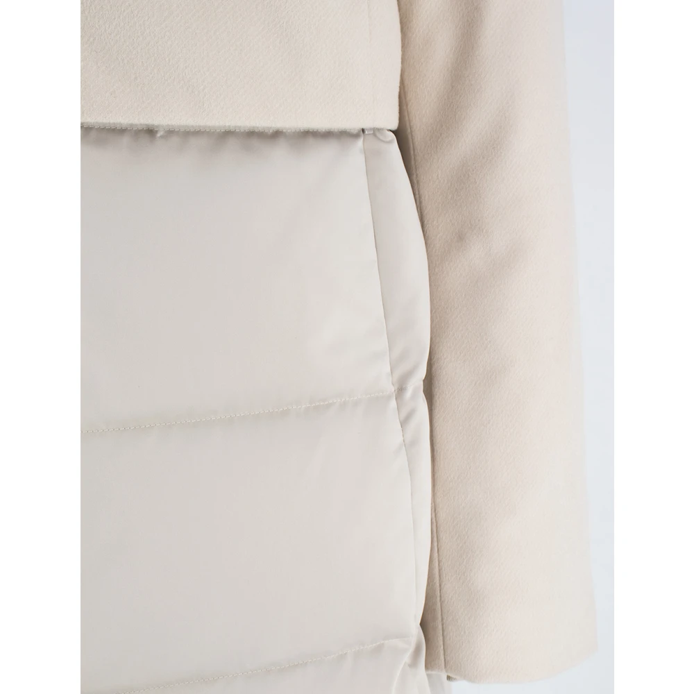 Duno Bi-materiaal Wol & Technische Donsjas White Dames