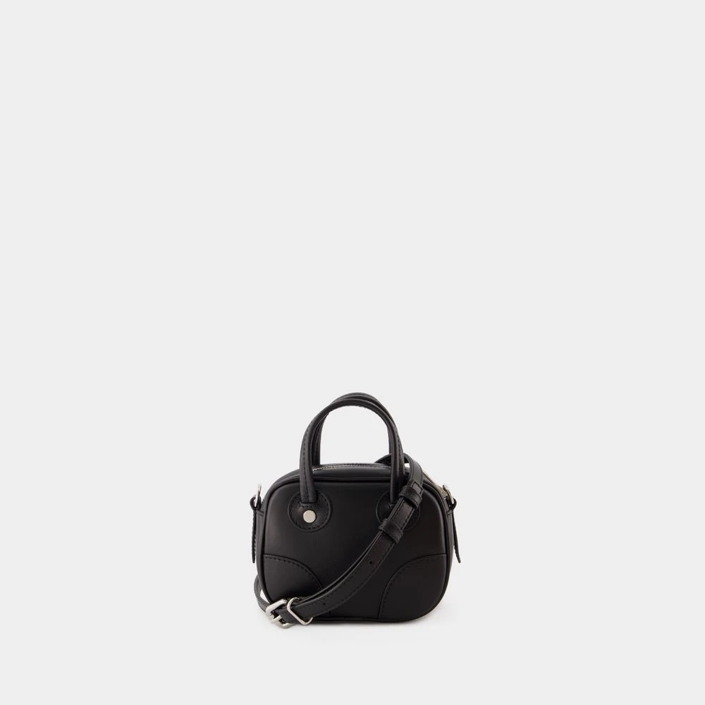 Maison Kitsuné Zwarte Leren Crossbody Tas Black Dames