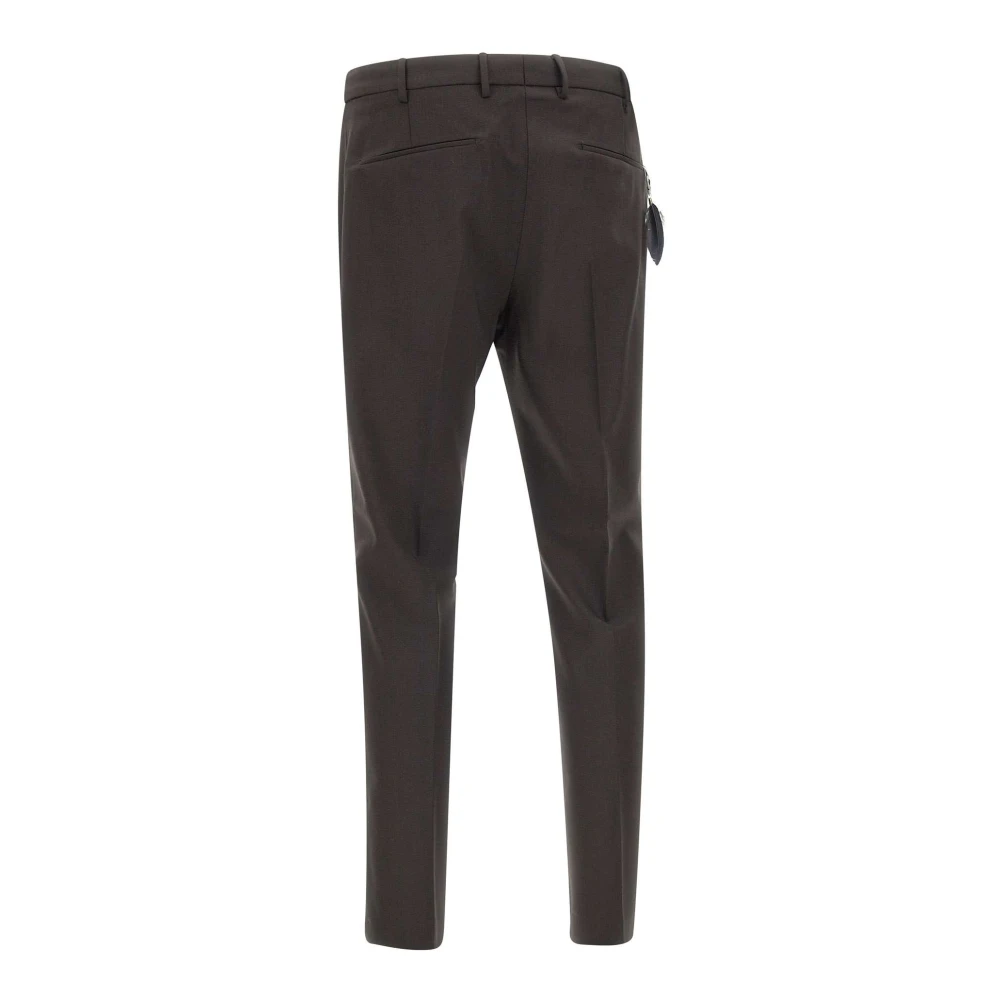 PT Torino Bruine Wollen Broek Slim Fit Edge Collection Brown Heren