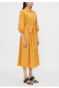robe-chemise-midi-a-taille-froncee