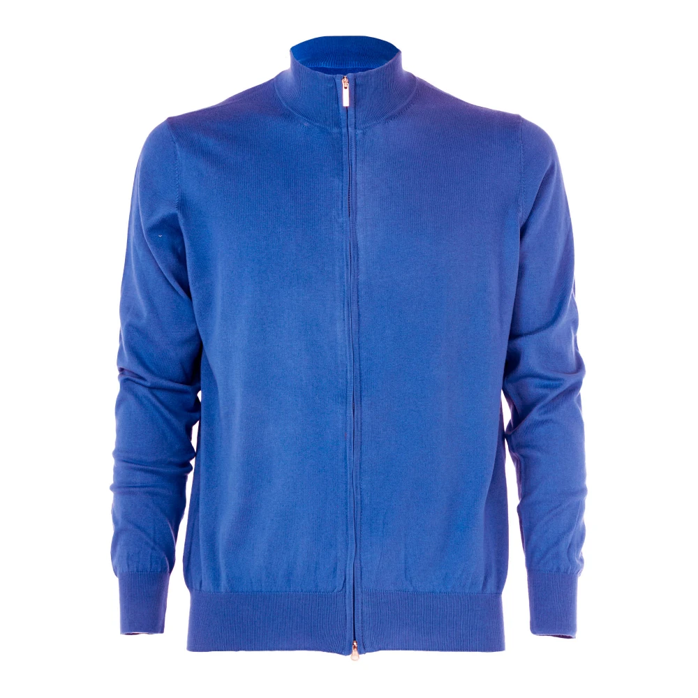 Cashmere Company Lichtgewicht Zip-Up Heren Trui Purple Heren