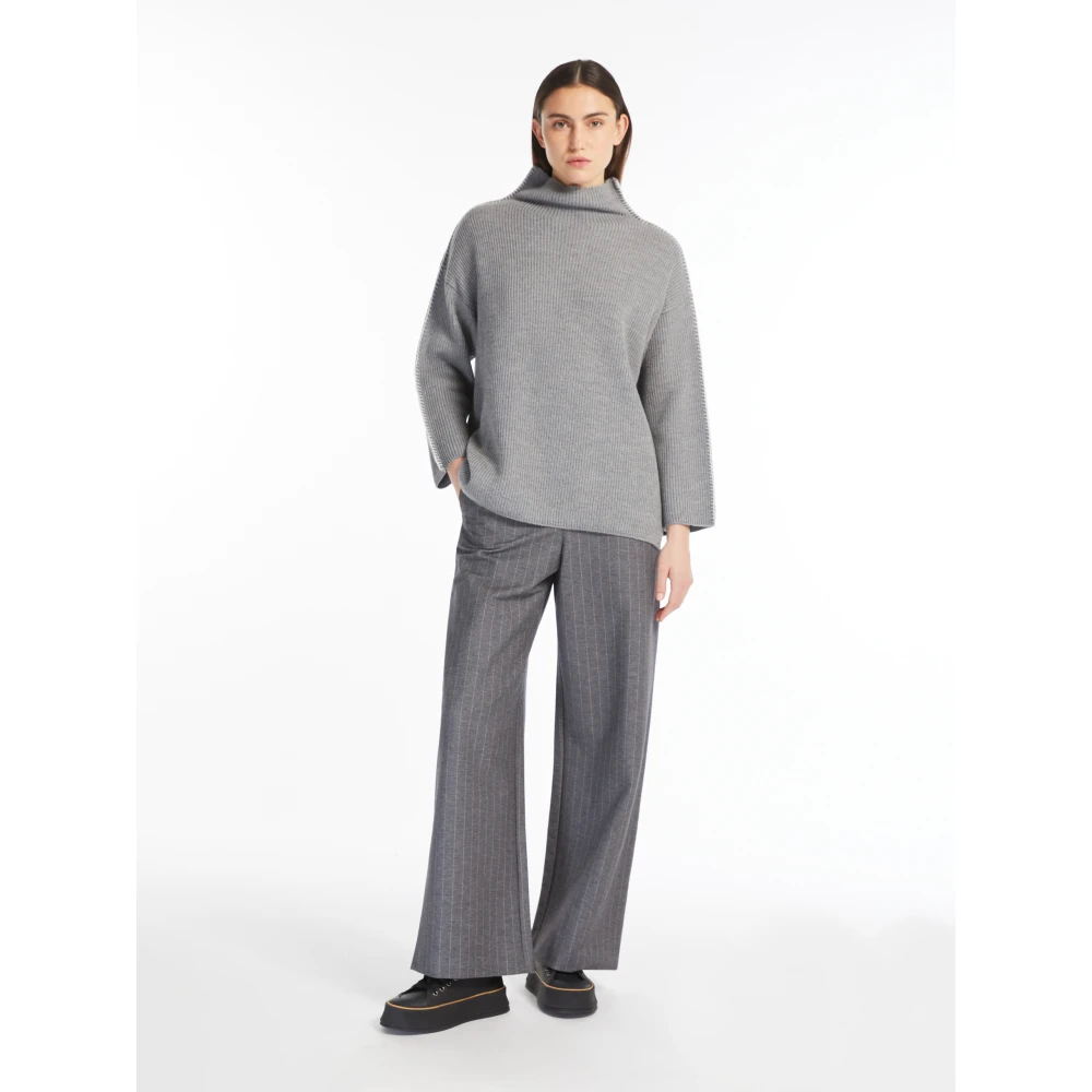 Max Mara Grijze Wollen Gebreide Trui Gray Dames