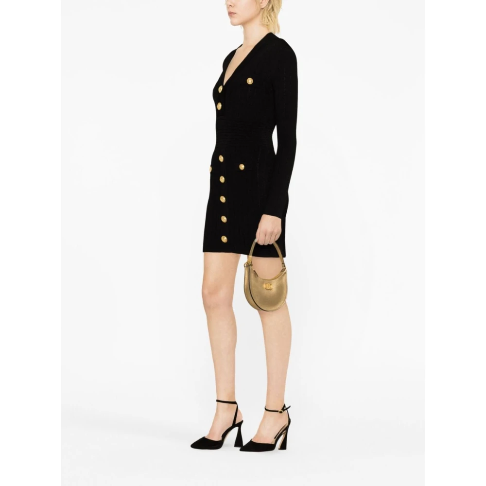 Balmain Elegante Zwarte Jurk Black Dames