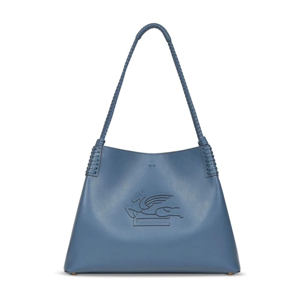 ETRO Heldere Blauwe Tote Tas met Patch Blue Dames
