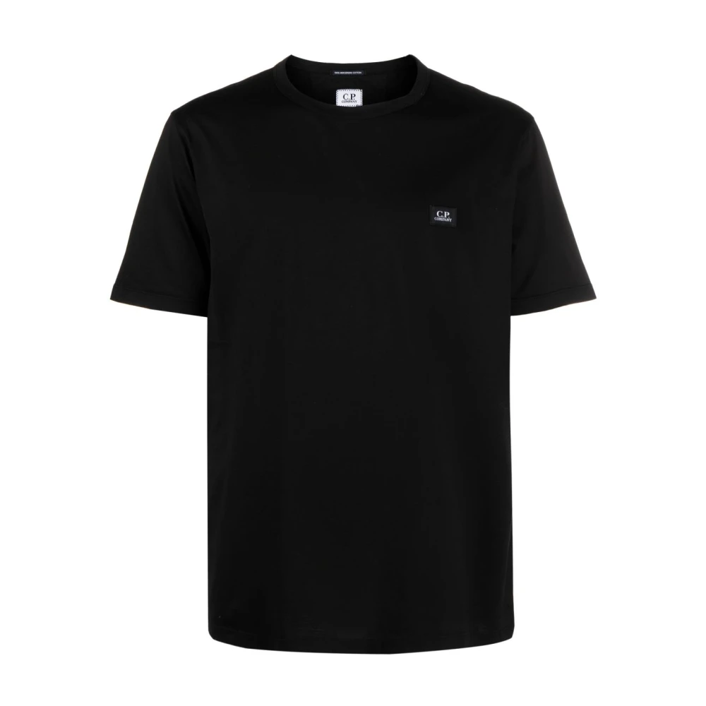C.p. Company Men's Black Logo Patch Jersey T-Shirt