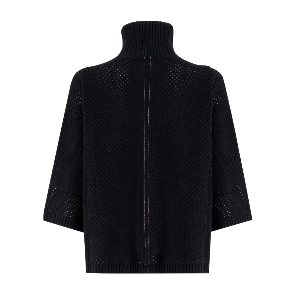 Fabiana Filippi Platinum Grid Stitch Sweater Black Dames