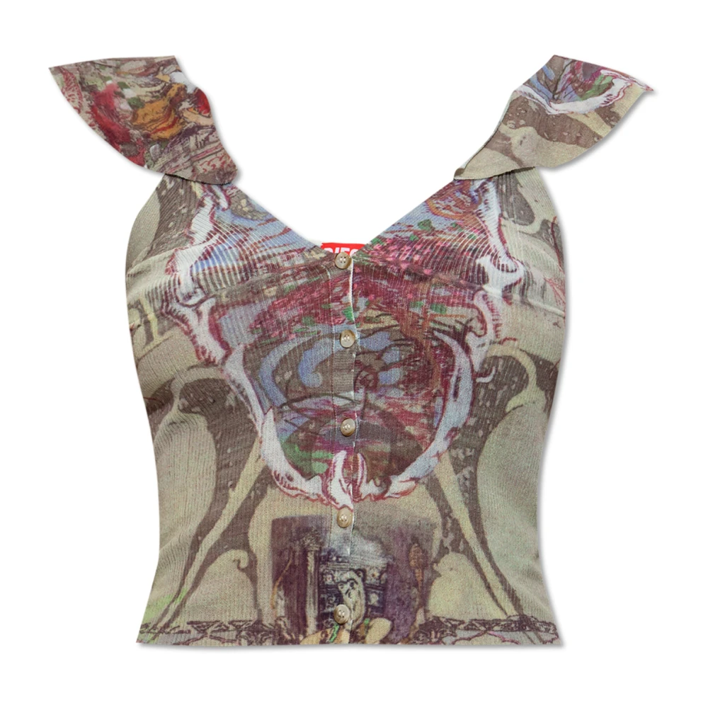 Diesel Kvinno Multicolor Toppar Dam, Xs, Top M-Fiore