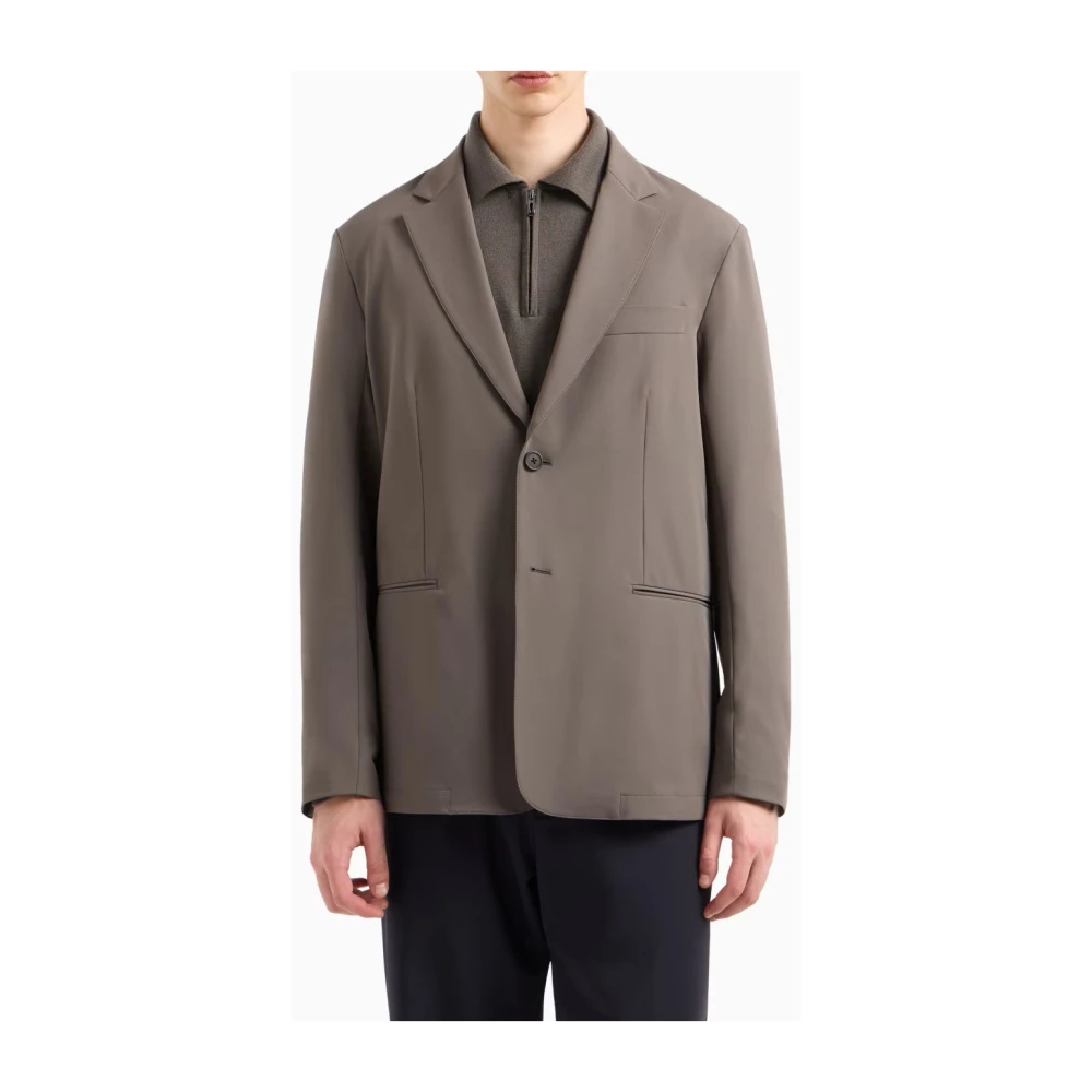 Emporio Armani Klassieke Bruine Blazer voor Mannen Brown Heren