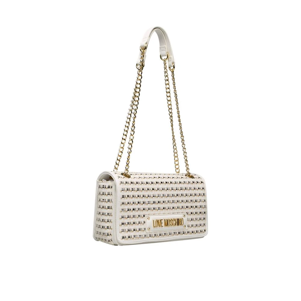 Love Moschino Schoudertas met klep sluiting White Dames