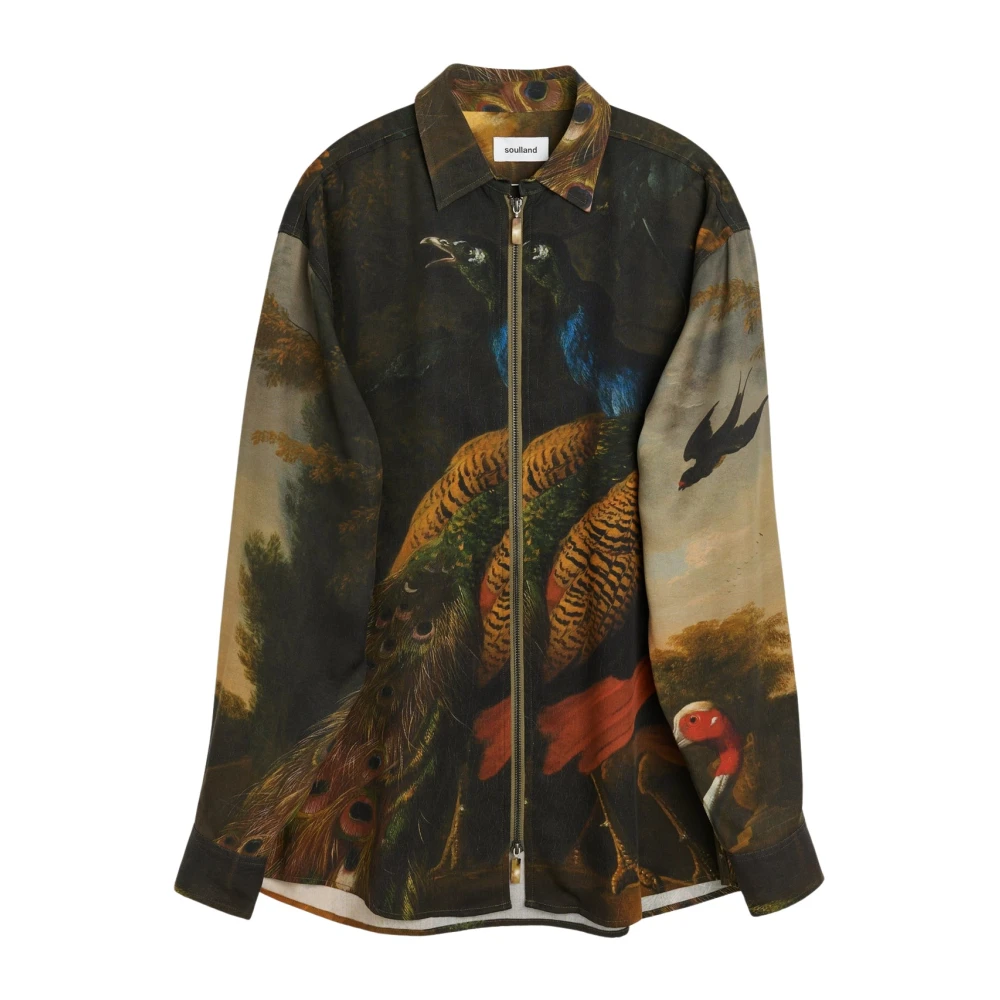 Soulland Derry overshirt met ritssluiting aan de voorkant Multicolor Heren