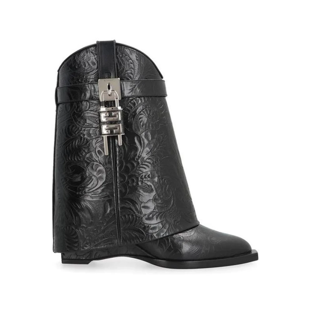 Givenchy Women's Black Calfskin Lace-Up Boots