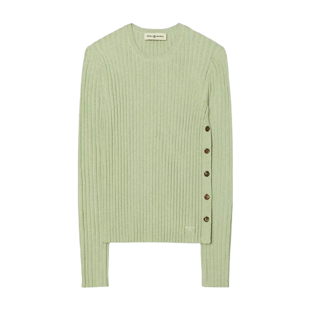 TORY BURCH Groene Gebreide Blouse Ronde Hals Green Dames