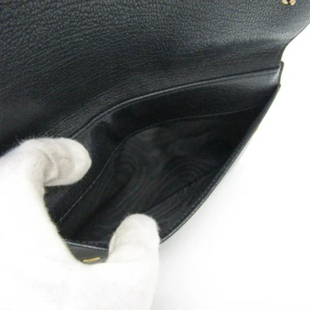 Dior Vintage Pre-owned Leather wallets Black Dames