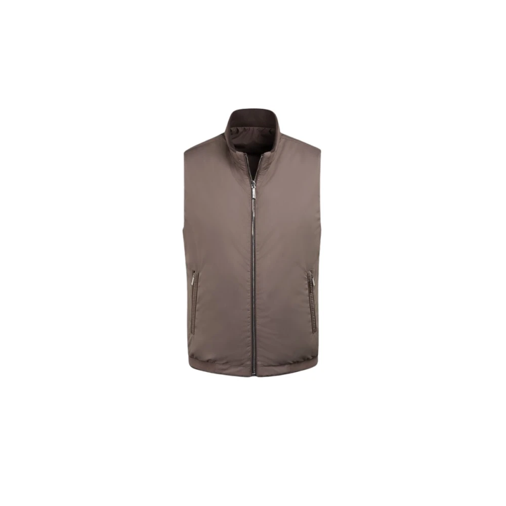Moorer Men's Gray Waistcoats, L, Fioresi-Wk Reversible Gilet