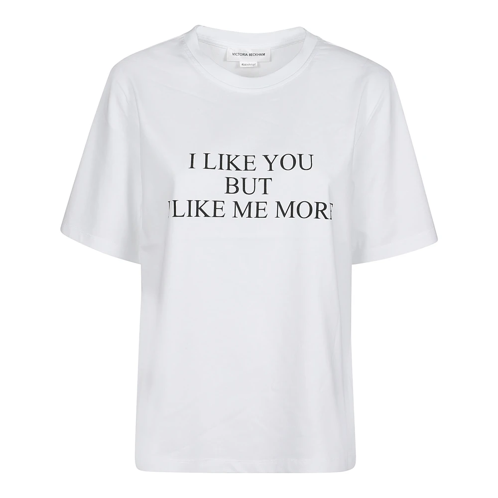 Victoria Beckham Stoer Grafisch T-shirt White Dames