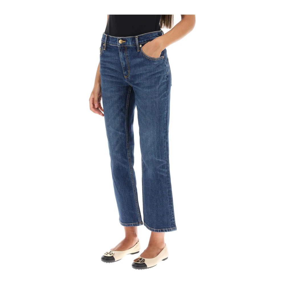 TORY BURCH Vintage Cropped Flared Jeans Blue Dames