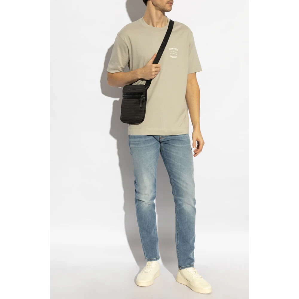 Emporio Armani T-shirt met logo Beige Heren