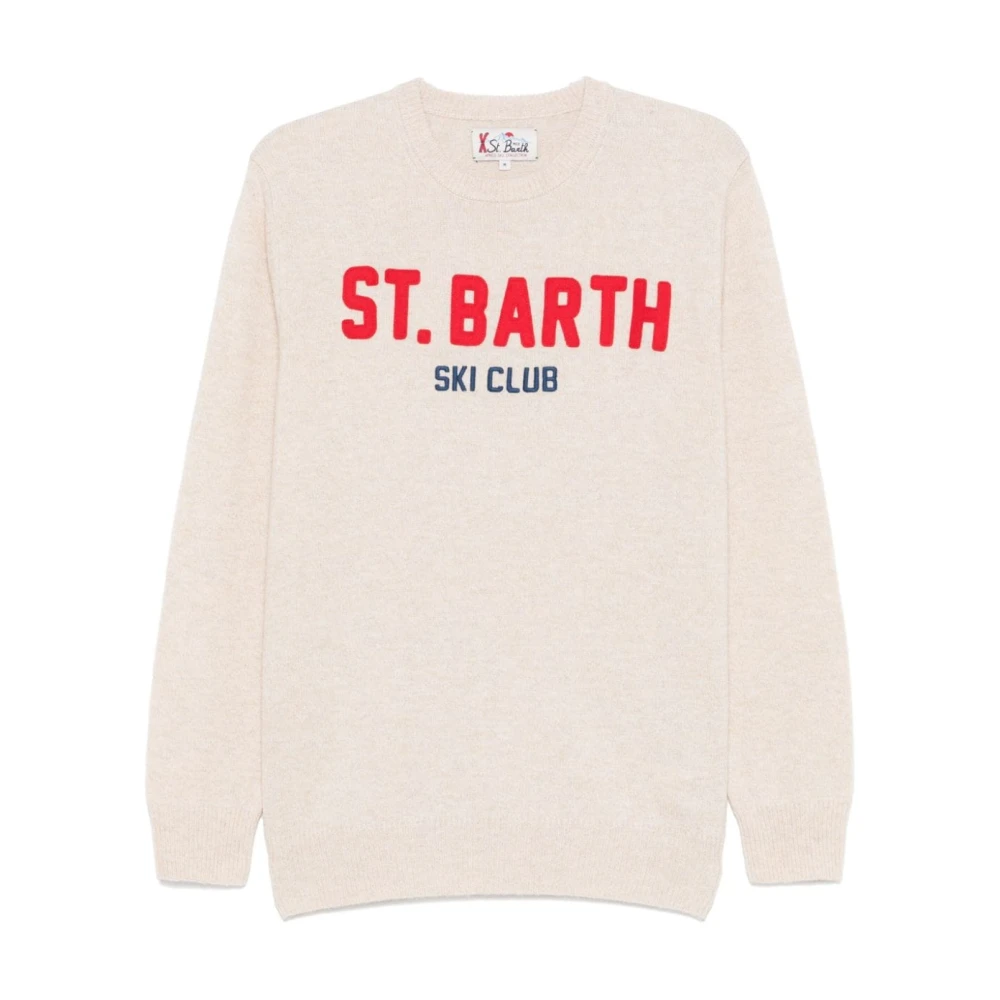 MC2 Saint Barth Beige Wollen Blend Gebreide Trui Beige Heren